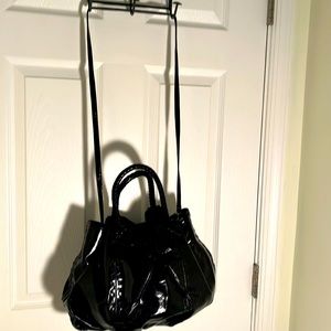 Perfect condition “Fatto a Mano” black patent by Carlos Falchi bucket bag